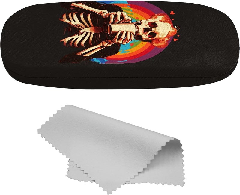 Cabreche Glasses Case Hard Shell Eyeglass Portable Glasses Eyeglasses Holder Box with Cleaning Cloth Women Girls Men Cute - Image 1